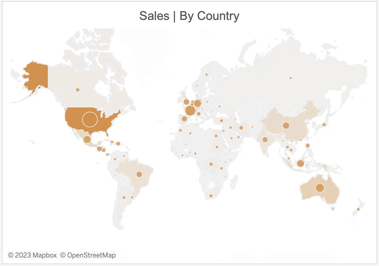 Orders by country map